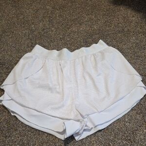 SHEIN White Mesh Athletic Shorts